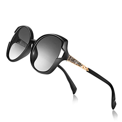 PORPEE Gafas de Sol Mujer Polarizadas, 2020 Gafas de Sol Moda con Tecnología de Incrustación de Diamante - Lente de Nylon Polarizado | UV400 Protectio
