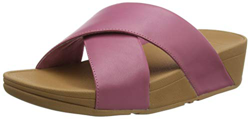 FitFlop Lulu Cross Slide-Leather, Sandalias de Punta Descubierta para Mujer, Rosa (Ss20 Heather Rose 802), 39 EU en oferta