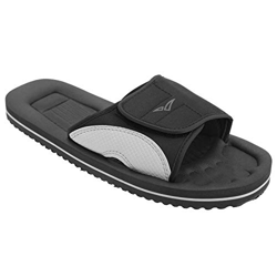 PDQ Caballeros tablista Cierre Adhesivo Playa Mula Piscina Zapatos - Negro/Gris, 36 EU en oferta