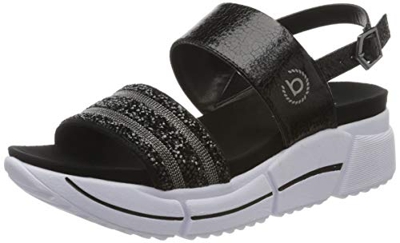 bugatti 431881805500, Sandalia con Pulsera para Mujer, Negro metálico 1090, 37 EU