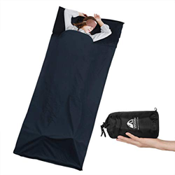 Unigear Saco Sábana de Viaje Fundas para Sacos Forro para Saco de Dormir Algodón Transpirable Portátil 220X90CM para Camping Hotel Hostal Albergues (A en oferta