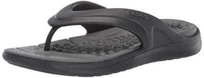 Crocs Reviva Flip, Chanclas Unisex Adulto, Negro (Black/Slate Grey 0dd), 43/44 EU