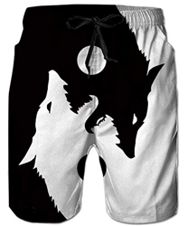 TUONROAD Bañadores para Hombre 3D Lobo Traje de Baño Secado Rápido Ligero Baño Playa Shorts L precio