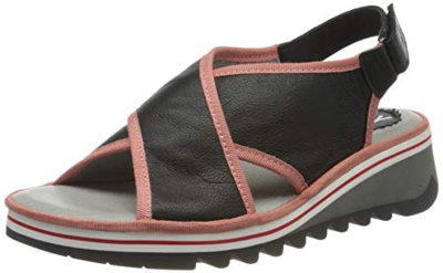 FLY London Tano133fly, Sandalias de Talón Abierto para Mujer, Negro (Black (Pink) 000), 39 EU