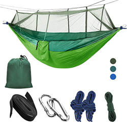 LATTCURE Hamaca Colgante Nylon 2 Personas con Correa y Mosquetón 275x140cm 300kg Capacidad de Carga Ultraligero Jardín Exterior Portátil Camping Sende en oferta