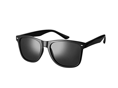 Komonee Negro Glossy Drifter Unisexo Gafas De Sol UV400 Proteccion