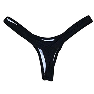 Bikini brasileño de Las Mujeres Traje de baño de la Parte Inferior de la Tanga Traje de baño de la Playa de baño Xinantime (S, Negro)
