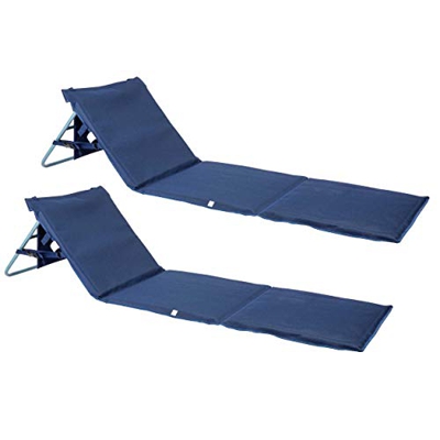 ONVAYA Premium - Esterilla de Playa con Correa de Transporte, 2 Unidades, Acolchada, con reposacabezas Ajustable, Respaldo, 161 x 42 x 44,5 cm, Color 