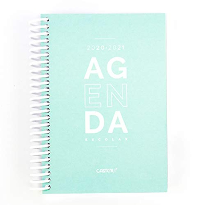 Casterli - Agenda Escolar 2020-2021 Basic Edition - Día Página, Tamaño A6 (Azul Cielo)