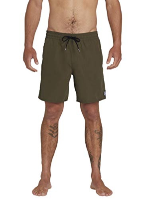 Volcom Lido Solid Trunk 16 Bañador, Hombre, Military, XL