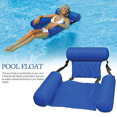 Childlike Hamaca Flotante para Piscina, Hamaca De Agua con Red, Hinchable Lounge Asiento De Piscina Plegable Sillón De Juego De Agua Sofá Cama Flotant