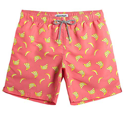 MaaMgic Hombre Bañador de Playa Tropical Vacaciones y Viajes en Verano con Bolsillos Naranja Plátano M en oferta