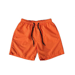 CuteRose Men Half Pants Beach Quick Dry Candy Color Elastic Waist Board Shorts Orange XL en oferta