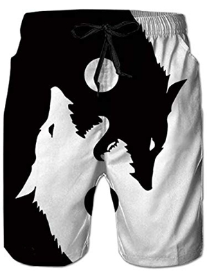 Goodstoworld Hombre Bañador Shorts 3D Playa Natacion Pantalon Corto Poliéster Secado Rápido Ligero Bermuda Moda Shorts M