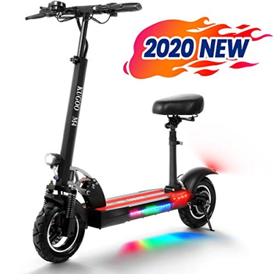 urbetter Patinete Electrico Adulto, Scooter eléctrico Plegable, Pantalla LCD 10AH 500W, neumáticos de 10 Pulgadas, equipados con Asientos y Luces LED 
