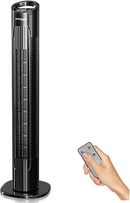 RelaxxNow Ventilador de Torre Extremadamente Silencioso | Mando a Distancia | 50W | Multi Touch Display | Temporizador | Marca de Calidad Alemana | 78