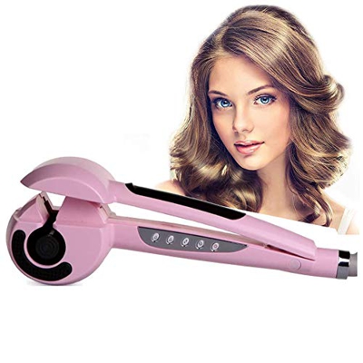 Titanium Auto Rizador De Pelo Con Vaporizador Cuidado Del Cabello Herramientas De Peinado Onda Cerámica Eléctrica Hair Stick Magic Rizador (Rosa)