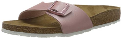 Birkenstock Mules Madrid Birko-Flor Icy Metallic Old Rose, Sandalia para Mujer, 37 EU
