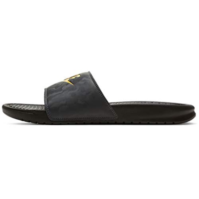 Nike Benassi Just Do It, Sandalia para Hombre, Black Laser Orange Iron Grey, 44 EU
