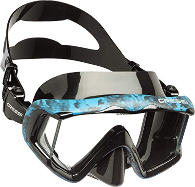Cressi Liberty Triside Mask Máscara panorámico de Buceo con 3 vridios, Unisex-Adult, Camuflaje Azul, Talla única