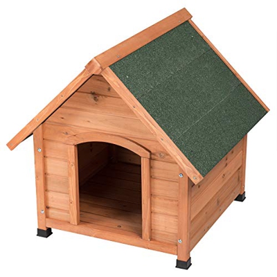 EUGAD Caseta de Madera Maciza para Perros Casa para Perro Animal Pequeño Casetas de Perros para Jardín Impermeable 76x76x72 cm 0004TL