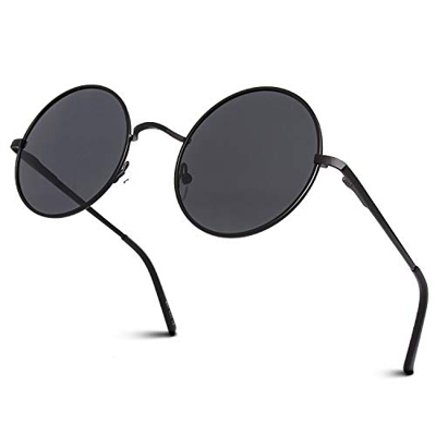 GQUEEN Classic Lennon Ronda gafas de sol polarizadas con protección UV400 MEZ1