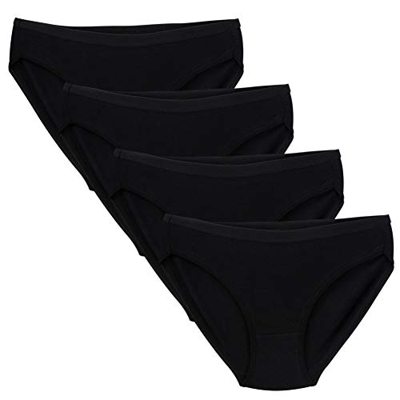 Closecret Bikini Braga Estrecha y Cómoda de Algodón para Mujer (L(Cintura:76-81cm), 4 Negro)