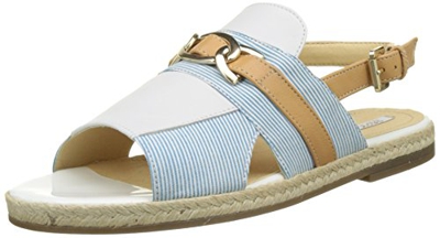 Geox D Kolleen E, Sandalias con Punta Abierta para Mujer, Beige (Petrol/Caramel), 36 EU