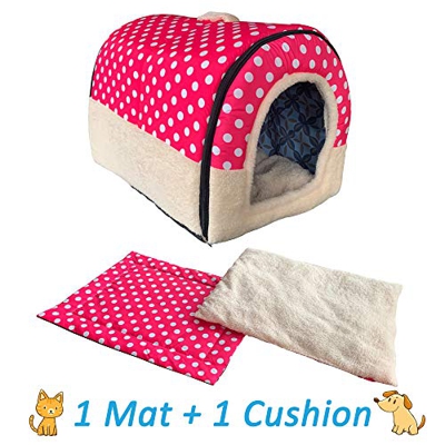 ANPI 2 en 1 Casa y Sofá para Mascotas, Lavable a Máquina Casa Cama de Perro Gato Puppy Conejo Mascota Antideslizante Plegable Suave Calentar con Cojín