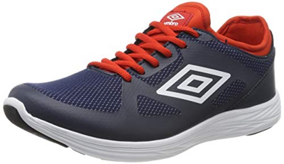 Umbro Velo Run, Zapatillas de Running para Hombre, Azul (Dark Navy/White/Shocking Orange FSU), 43 EU