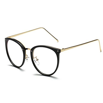 Hzjundasi Computadora Gafas Luz azul Filtrar Vintage Lente clara Lector Hombres/Mujer Anti-fatiga (Negro brillante, 52)