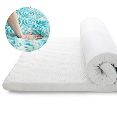 Bedsure Topper Viscoelástico 135x190x7cm - Topper Colchón Antiestático con 1 Funda Extraíble y Lavable - Sobrecolchon Espuma con Efecto Memoria Hipoal
