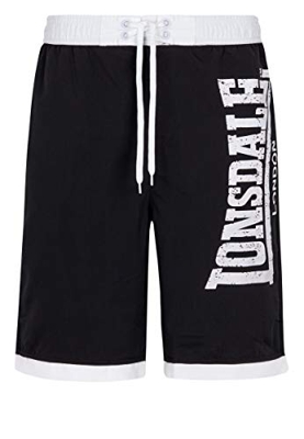 Lonsdale Clennell B-Choice - Bañador para hombre blanco/negro L