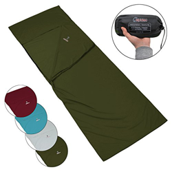 ALPIDEX Polialgodón Saco Sabana Forro de la Bolsa de Dormir Interior Ligero Viaje Camping, Color:Green Forest precio