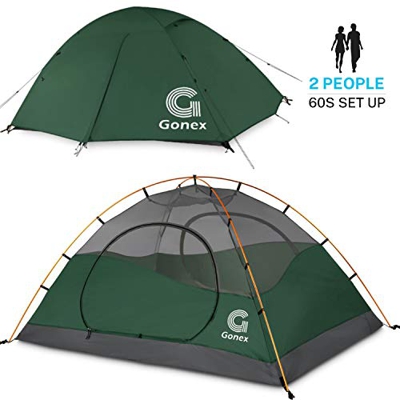 Gonex Tienda de Campaña 2 Personas, Tienda de Camping Ligero Impermeable Anti Viento, Tienda Domo para Senderismo Excursionismo Trekking Mochileros Mo