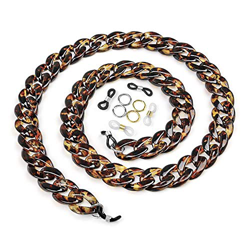 RUBY - Cadena Gafas de Sol, Cadena Resina Gafas de Lectura, Colgantes Gafas con Eslabón, Sujeta Gafas de Moda Ajustable con Enganches de Silicona, Col en oferta