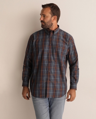 Dustin - Camisa De Hombre Regular De Cuadros Bicolor Tallas Grandes