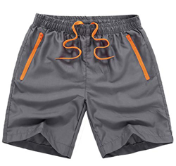 SUNDAY ROSE - Bañador para hombre con forro de malla, bolsillos con cremallera Gris Gris Naranja XL características