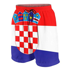 RTRTRT Adolescentes Bandera de Croacia Pantalones de Playa Running Casual Short Swim Trunks Drawstring Board Shorts Swimwear características