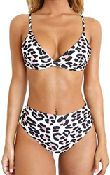 Meizas Traje de baño Bikini Estampado, Traje de baño Retro de Cintura Alta, Conjuntos de Bikini de 2 Piezas Correa de Hombro Ajustable Push Up Bikinis en oferta