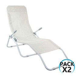 Garden House Garage 91 Pack 2 Tumbonas Ajustables 2 Posiciones Textil Gris GH91 características