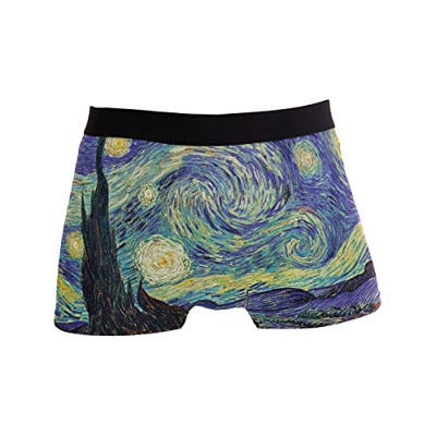 Bañador tipo bóxer para hombre, ropa interior de playa, secado rápido, noche estrellada - - Medium