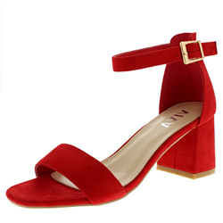 Mujer Sandalia El Talón Punta Abierta Moda Correa De Tobillo Talones - Rojo - 37 - KL0133 en oferta