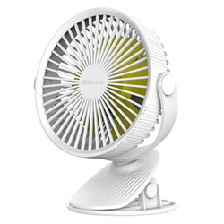 SAWAKE Ventilador Clip Portátil, Mini Ventilador de Escritorio USB Eléctrico Silencioso con 3 Velocidades Ajustables, Giratorio 360 °, Batería Recarga en oferta