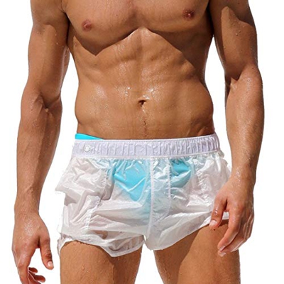 MU CHAOHAI Pantalones De Playa para Hombre Sin Forro Pantalones Cortos Transparentes Transparentes Pantalones De Color Liso
