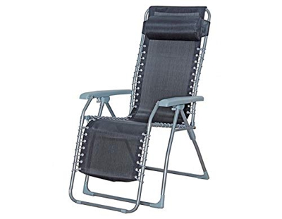 Vivaz Tumbona Relax con Estructura de Aluminio y Tejido textilene en Color Gris 655x490x1175 mm.