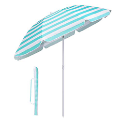 Sekey® Sombrilla Ø 160 cm Parasol para terraza jardín Playa balcón Piscina pati, Protector Solar UV20+ (Rayas Tiffany) características