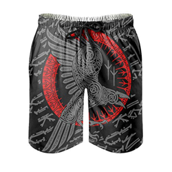 Bañador para hombre vikingo Odin Rabe Swim Trunks con estampado 3D con forro de malla, pantalones cortos ajustables, bolsillos laterales, color blanco precio
