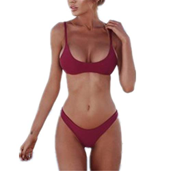 Bikini Mujer 2019 Push up con Relleno Bikini Bandeau para Mujer Push-Up Traje de ba?o Brasile?o Traje de ba?os de Ropa de Playa en oferta