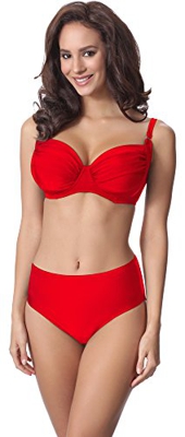 Merry Style Conjunto Bikini Sujetador y Bragas 2 Piezas Mujer P61472W (Rojo, EU(Top 80 D / 40)=ES(95D/42))